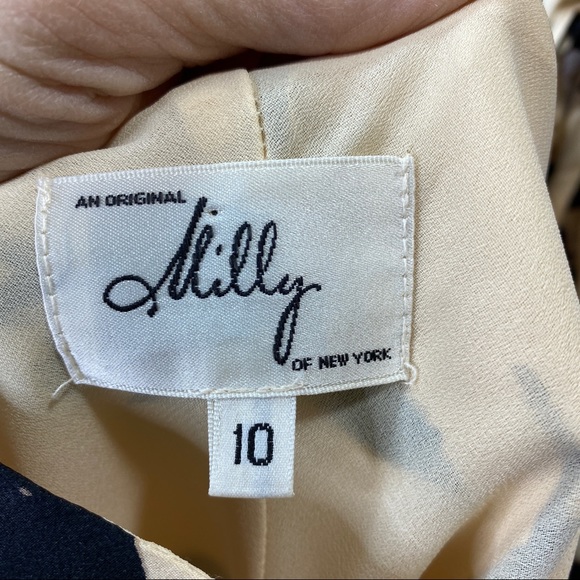 Milly Keyhole Pleated Front Halter Dress Sz 10 - Picture 7 of 9